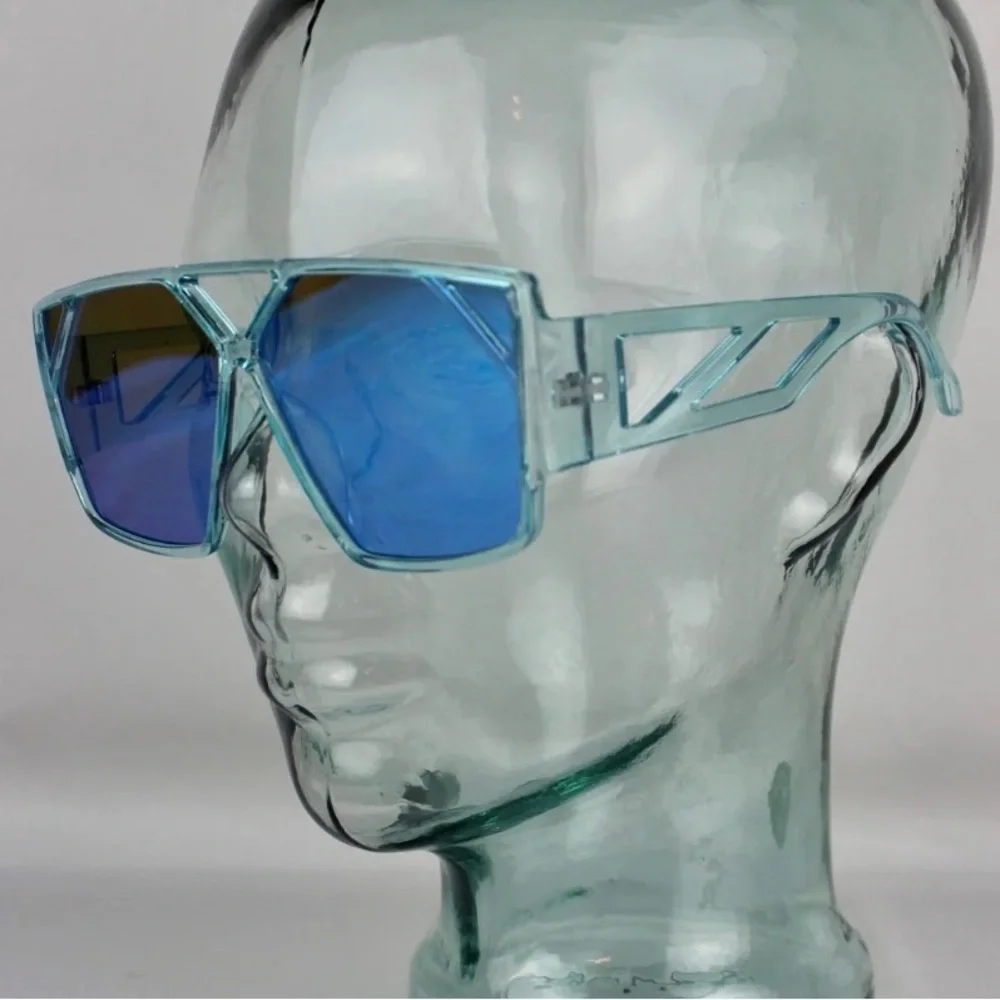 Blue Oversized Square Sunglasses